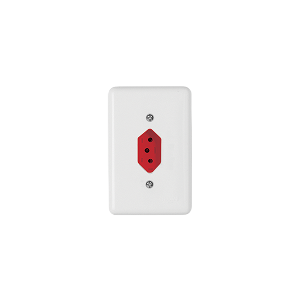 Linha Stylus 1 Tomada 2P+T 20A Vermelha c/ Placa 4x2