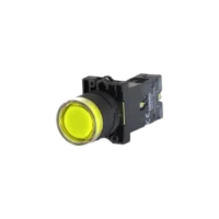 Botão Pulsador Iluminado Amarelo