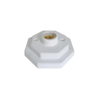 Plafon PVC 1 Lâmpada E27 Octagonal Branco