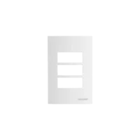 Placa Atria 4x2 p/ 3 Modulos Branca + Suporte